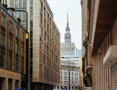 widok na centrum Warszawy