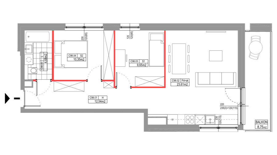 apartment no C098