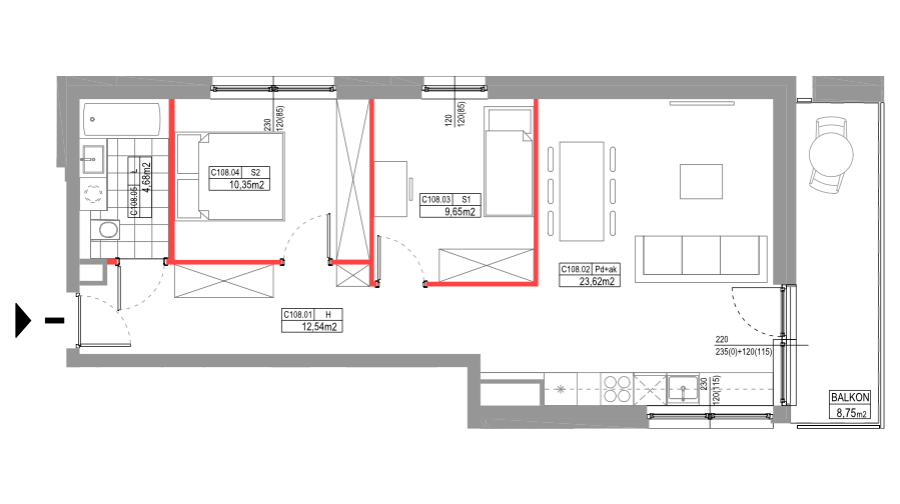 apartment no C108