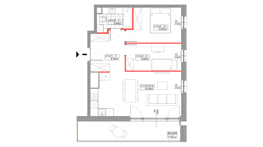 apartment no C114