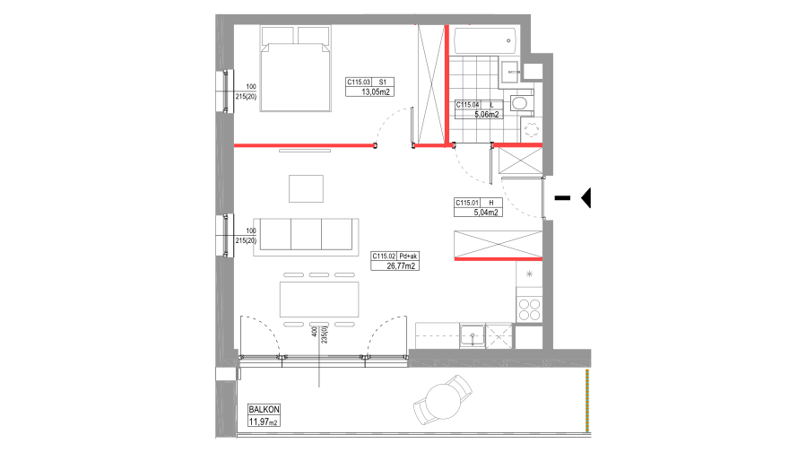 apartment no C115