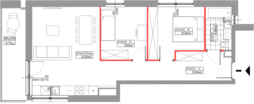 apartment no D134