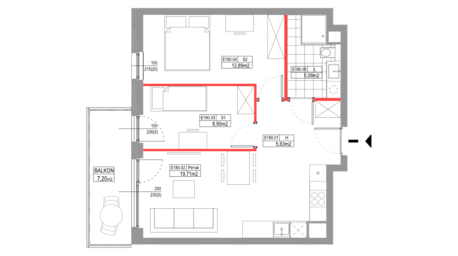 apartment no E180